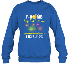 F Bomb Softball Mom Crewneck Sweatshirt Crewneck Sweatshirt - belovedtshirt