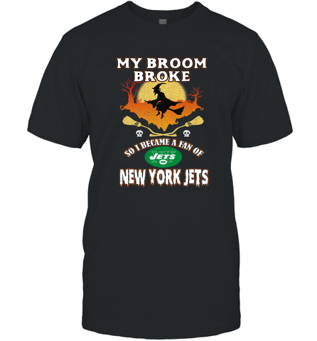 Broom Broke So I Became A fan of New York Jets  NFL Halloween Costume Men's T-Shirt Men's T-Shirt / Black / S Men's T-Shirt - belovedtshirt
