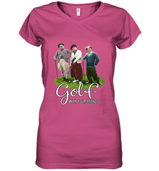 The Three Stooges Golf With Your Friends Women's V-Neck T-Shirt Women's V-Neck T-Shirt - belovedtshirt