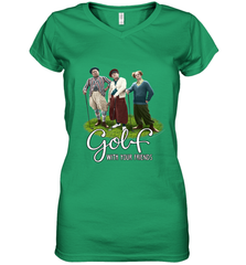 The Three Stooges Golf With Your Friends Women's V-Neck T-Shirt Women's V-Neck T-Shirt - belovedtshirt