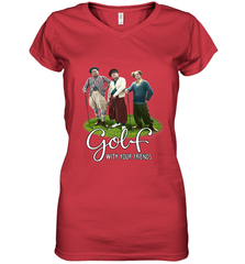 The Three Stooges Golf With Your Friends Women's V-Neck T-Shirt Women's V-Neck T-Shirt - belovedtshirt