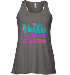 Hello Second Grade 2nd Grade Teachers Students Gift Women's Racerback Tank Women's Racerback Tank - belovedtshirt