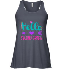 Hello Second Grade 2nd Grade Teachers Students Gift Women's Racerback Tank Women's Racerback Tank - belovedtshirt