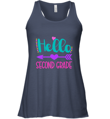 Hello Second Grade 2nd Grade Teachers Students Gift Women's Racerback Tank Women's Racerback Tank - belovedtshirt