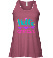Hello Second Grade 2nd Grade Teachers Students Gift Women's Racerback Tank Women's Racerback Tank - belovedtshirt