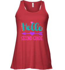 Hello Second Grade 2nd Grade Teachers Students Gift Women's Racerback Tank Women's Racerback Tank - belovedtshirt
