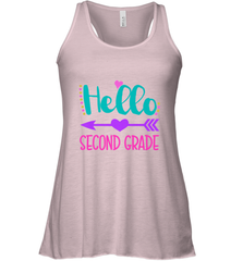Hello Second Grade 2nd Grade Teachers Students Gift Women's Racerback Tank Women's Racerback Tank - belovedtshirt
