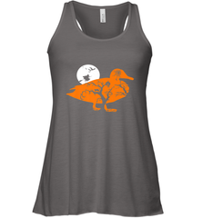 Funny Gift Witch Bat Web Moon Pumpkin Tree in Halloween Duck Women's Racerback Tank Women's Racerback Tank - belovedtshirt