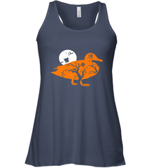 Funny Gift Witch Bat Web Moon Pumpkin Tree in Halloween Duck Women's Racerback Tank Women's Racerback Tank - belovedtshirt