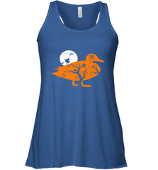 Funny Gift Witch Bat Web Moon Pumpkin Tree in Halloween Duck Women's Racerback Tank Women's Racerback Tank - belovedtshirt