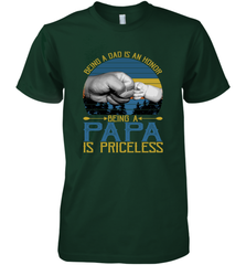 Being A Dad Is An Honor Being Papa Is Priceless Grandpa t Men's Premium T-Shirt Apparel - belovedtshirt
