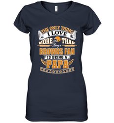 NFL The Only Thing I Love More Than Being A Cleveland Browns Fan Is Being A Papa Football Women's V-Neck T-Shirt