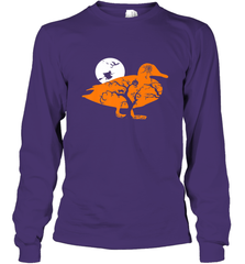 Funny Gift Witch Bat Web Moon Pumpkin Tree in Halloween Duck Long Sleeve T-Shirt Long Sleeve T-Shirt - belovedtshirt