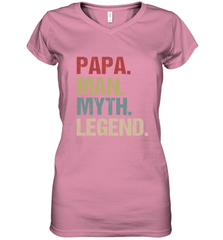 Papa Man Myth Legend Dad Father Women's V-Neck T-Shirt Women's V-Neck T-Shirt - belovedtshirt