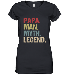 Papa Man Myth Legend Dad Father Women's V-Neck T-Shirt