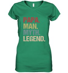 Papa Man Myth Legend Dad Father Women's V-Neck T-Shirt Women's V-Neck T-Shirt - belovedtshirt