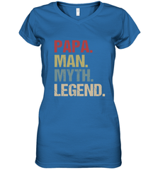 Papa Man Myth Legend Dad Father Women's V-Neck T-Shirt Women's V-Neck T-Shirt - belovedtshirt