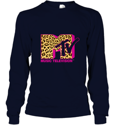 MTV Logo Leopard Print Long Sleeve T-Shirt
