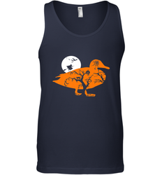 Funny Gift Witch Bat Web Moon Pumpkin Tree in Halloween Duck Men's Tank Top