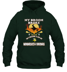 Broom Broke So I Became A Fan of Minnesota Viking NFL Halloween Costume Hooded Sweatshirt Hooded Sweatshirt - belovedtshirt