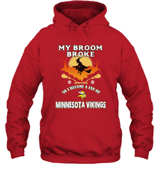Broom Broke So I Became A Fan of Minnesota Viking NFL Halloween Costume Hooded Sweatshirt Hooded Sweatshirt - belovedtshirt