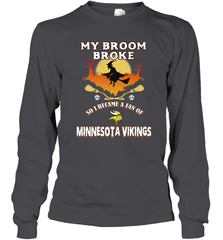 Broom Broke So I Became A Fan of Minnesota Viking NFL Halloween Costume Long Sleeve T-Shirt Long Sleeve T-Shirt - belovedtshirt