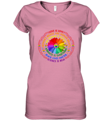 Rainbow Black Lives Matter Science LGBT Pride Flower Women's V-Neck T-Shirt Women's V-Neck T-Shirt - belovedtshirt
