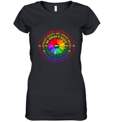 Rainbow Black Lives Matter Science LGBT Pride Flower Women's V-Neck T-Shirt Women's V-Neck T-Shirt - belovedtshirt
