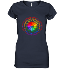 Rainbow Black Lives Matter Science LGBT Pride Flower Women's V-Neck T-Shirt Women's V-Neck T-Shirt - belovedtshirt
