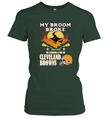 Broom Broke So I Became A Fan of Cleveland Browns  Halloween Costume Women's T-Shirt Women's T-Shirt - belovedtshirt
