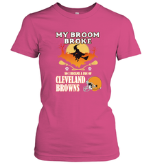 Broom Broke So I Became A Fan of Cleveland Browns  Halloween Costume Women's T-Shirt Women's T-Shirt - belovedtshirt