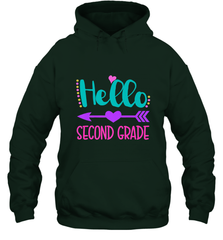 Hello Second Grade 2nd Grade Teachers Students Gift Hooded Sweatshirt Hooded Sweatshirt - belovedtshirt
