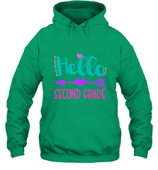 Hello Second Grade 2nd Grade Teachers Students Gift Hooded Sweatshirt Hooded Sweatshirt - belovedtshirt