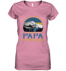 Being A Dad Is An Honor Being Papa Is Priceless Grandpa t Women's V-Neck T-Shirt Apparel - belovedtshirt