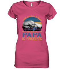 Being A Dad Is An Honor Being Papa Is Priceless Grandpa t Women's V-Neck T-Shirt Apparel - belovedtshirt