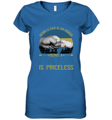 Being A Dad Is An Honor Being Papa Is Priceless Grandpa t Women's V-Neck T-Shirt Apparel - belovedtshirt