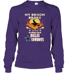 Broom Broke So I Became A fan of Dallas Cowboys  NFL Halloween Costume Long Sleeve T-Shirt Long Sleeve T-Shirt - belovedtshirt