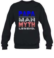 Papa Man Myth Legend Father's Day Dad Veteran Crewneck Sweatshirt