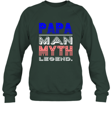 Papa Man Myth Legend Father's Day Dad Veteran Crewneck Sweatshirt Crewneck Sweatshirt - belovedtshirt