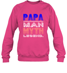 Papa Man Myth Legend Father's Day Dad Veteran Crewneck Sweatshirt Crewneck Sweatshirt - belovedtshirt