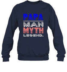 Papa Man Myth Legend Father's Day Dad Veteran Crewneck Sweatshirt Crewneck Sweatshirt - belovedtshirt