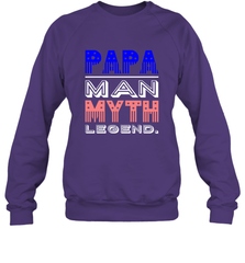 Papa Man Myth Legend Father's Day Dad Veteran Crewneck Sweatshirt Crewneck Sweatshirt - belovedtshirt