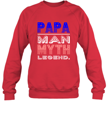 Papa Man Myth Legend Father's Day Dad Veteran Crewneck Sweatshirt Crewneck Sweatshirt - belovedtshirt