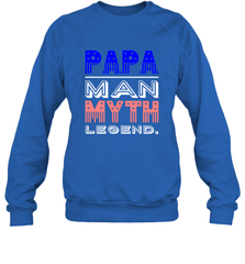 Papa Man Myth Legend Father's Day Dad Veteran Crewneck Sweatshirt Crewneck Sweatshirt - belovedtshirt