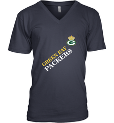 NFL Green Bay Packers Logo with Champion Crown Men's V-Neck Men's V-Neck - belovedtshirt