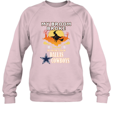Broom Broke So I Became A fan of Dallas Cowboys  NFL Halloween Costume Crewneck Sweatshirt Crewneck Sweatshirt - belovedtshirt