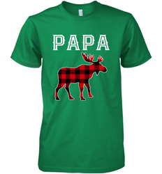 Papa Moose Red Plaid Christmas Pajama Men's Premium T-Shirt