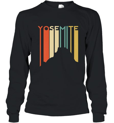 Yosemite National Park Retro Half Dome El Capitan Cali Long Sleeve T-Shirt Long Sleeve T-Shirt / Black / S Long Sleeve T-Shirt - belovedtshirt