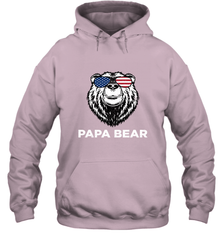 4th of July Papa Bear American Flag Glasses Patriotic Hooded Sweatshirt Apparel - belovedtshirt