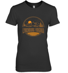 Vintage Lynchburg, Virginia Mountain Hiking Souvenir Print Women's Premium T-Shirt Women's Premium T-Shirt - belovedtshirt